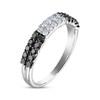 Thumbnail Image 2 of Black & White Diamond Anniversary Band 5/8 ct tw Round-cut 10K White Gold