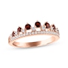 Thumbnail Image 1 of Garnet & Diamond Anniversary Band 1/5 ct tw Round-cut 10K Rose Gold