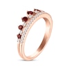 Thumbnail Image 2 of Garnet & Diamond Anniversary Band 1/5 ct tw Round-cut 10K Rose Gold