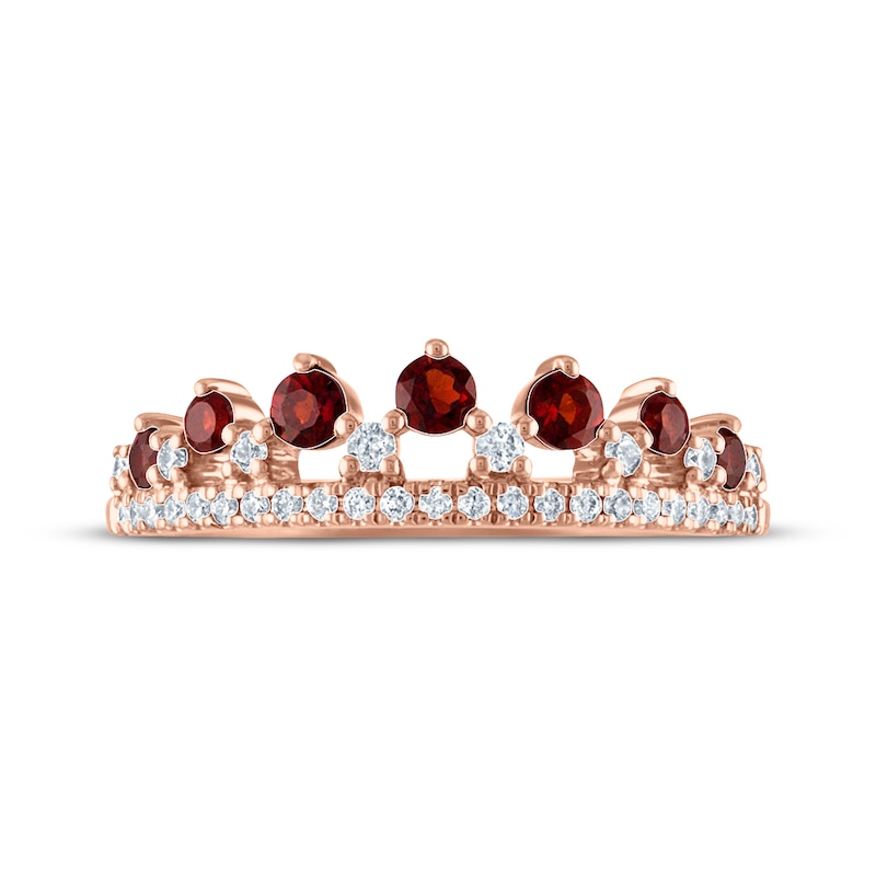 Main Image 3 of Garnet & Diamond Anniversary Band 1/5 ct tw Round-cut 10K Rose Gold