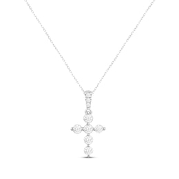 Lab-Grown Diamonds by KAY Cross Necklace 1/2 ct tw 14K White Gold 18&quot;