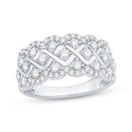 Now + Forever Diamond Scalloped Anniversary Band 1 ct tw 14K White Gold