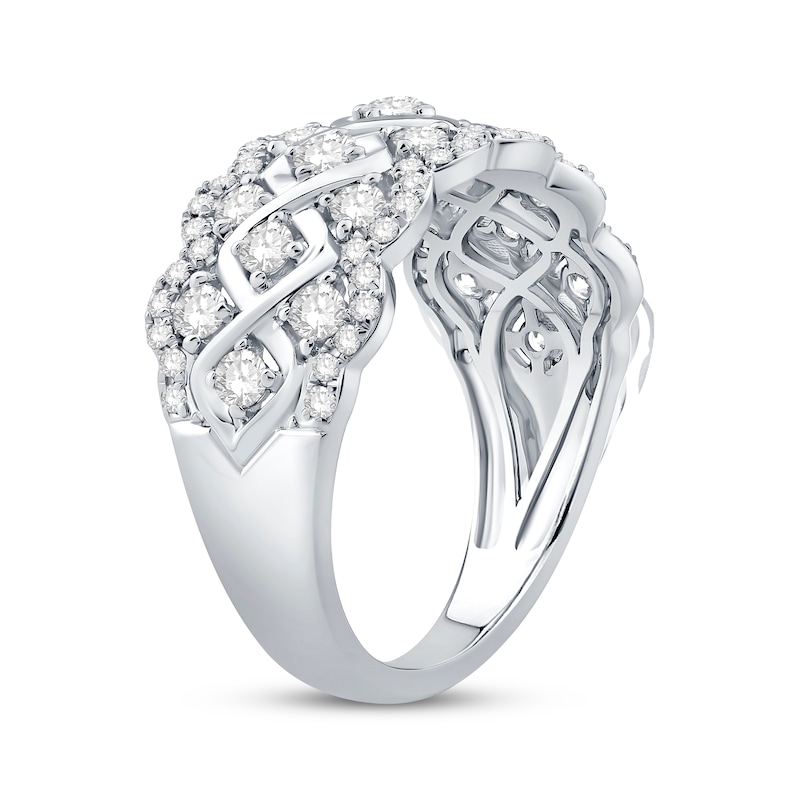 Main Image 2 of Diamond Scalloped Anniversary Band 1 ct tw 14K White Gold