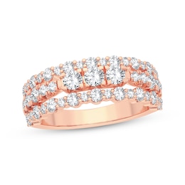 Now + Forever Diamond Triple-Row Anniversary Band 1 ct tw Round-cut 14K Rose Gold