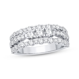 Diamond Three-Row Anniversary Band 1 ct tw Round-cut 14K White Gold