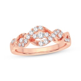 Diamond Twist Anniversary Band 1/3 ct tw 14K Rose Gold