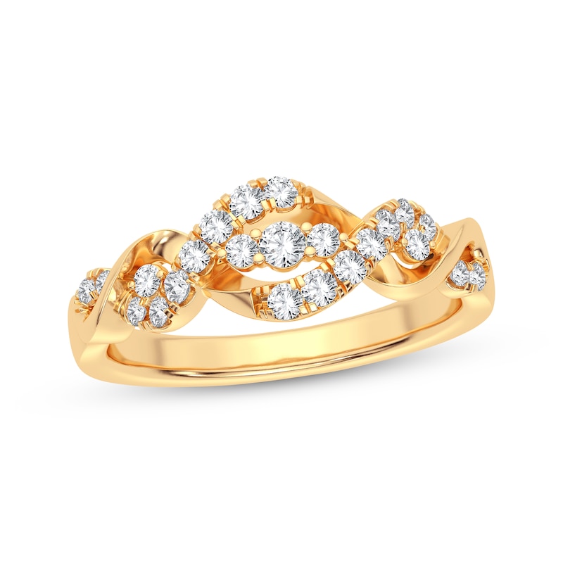 Main Image 1 of Diamond Twist Anniversary Band 1/3 ct tw 14K Yellow Gold