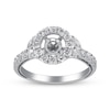 Thumbnail Image 1 of Marquise and Round-Cut Diamond Ring Setting 1 ct tw 14K White Gold