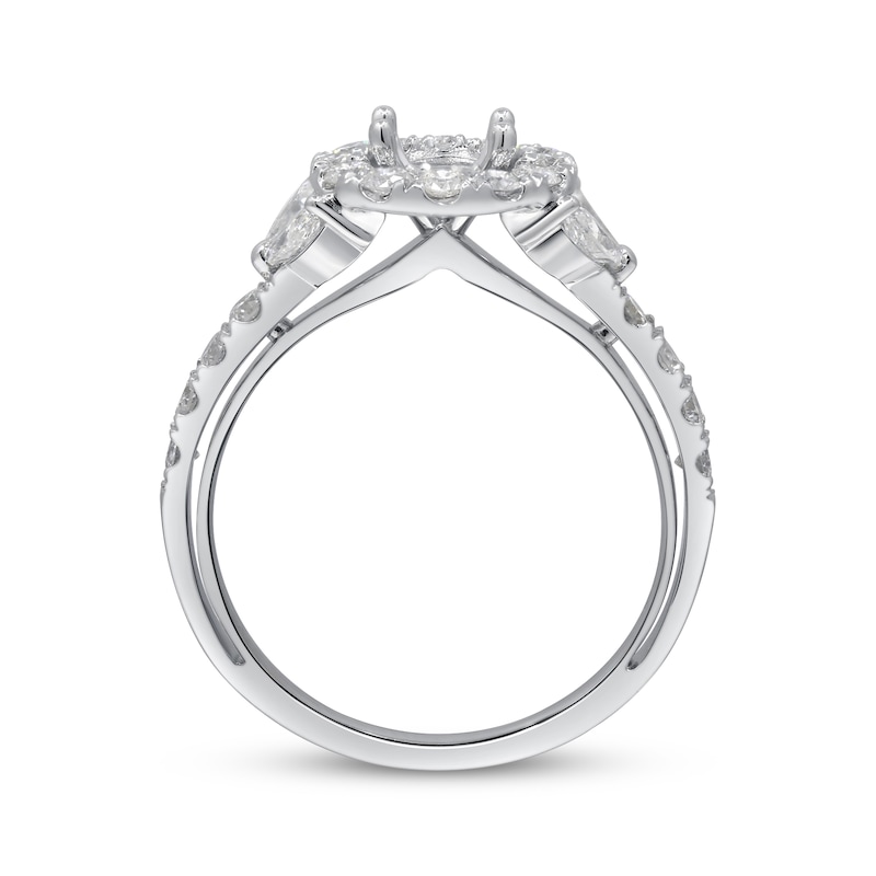 Main Image 2 of Marquise and Round-Cut Diamond Ring Setting 1 ct tw 14K White Gold