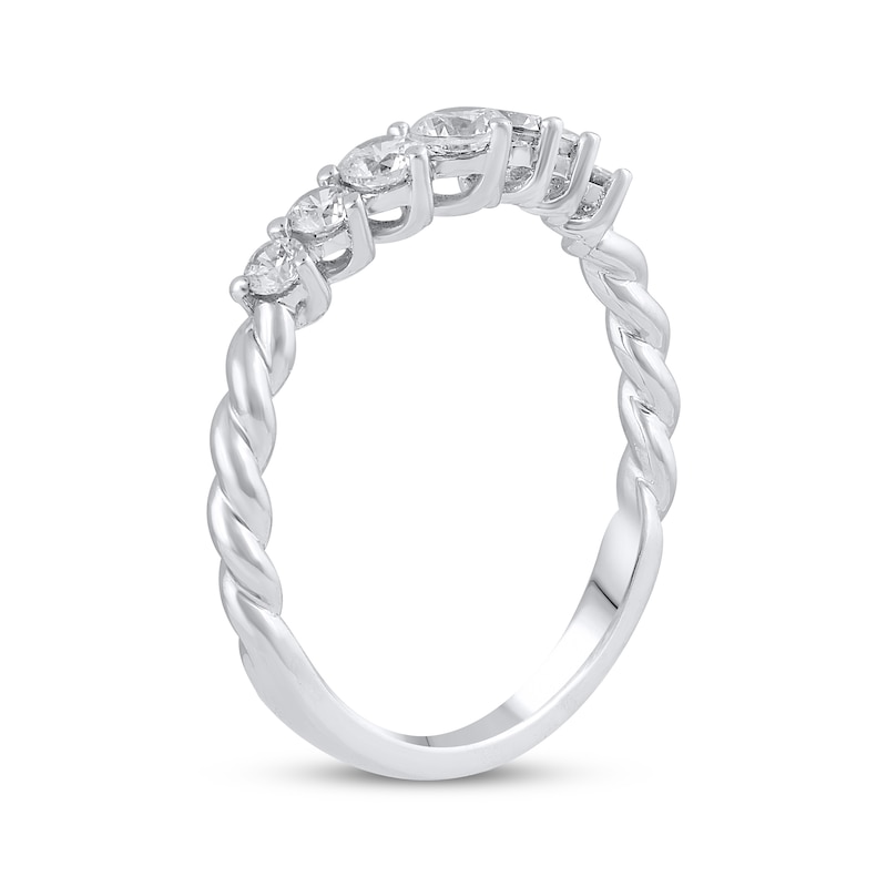 Main Image 2 of Diamond Twist Anniversary Band 1/2 ct tw Round-cut 14K White Gold