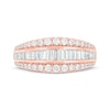 Thumbnail Image 3 of Baguette & Round-Cut Diamond Three-Row Anniversary Band 1 ct tw 14K Rose Gold