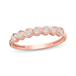 Now + Forever Round-cut Diamond Anniversary Twist Band 1/4 ct tw 10K Rose Gold