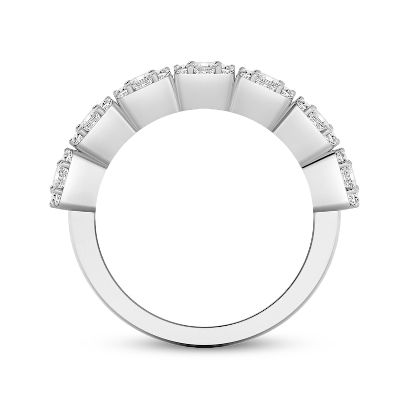 Main Image 3 of Baguette & Round-Cut Diamond Anniversary Band 3/4 ct tw 14K White Gold