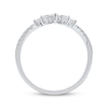 Thumbnail Image 3 of Marquise & Round-Cut Diamond Contoured Anniversary Band 1/3 ct tw 14K White Gold