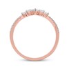 Thumbnail Image 3 of Marquise & Round-Cut Diamond Contoured Anniversary Band 1/3 ct tw 14K Rose Gold