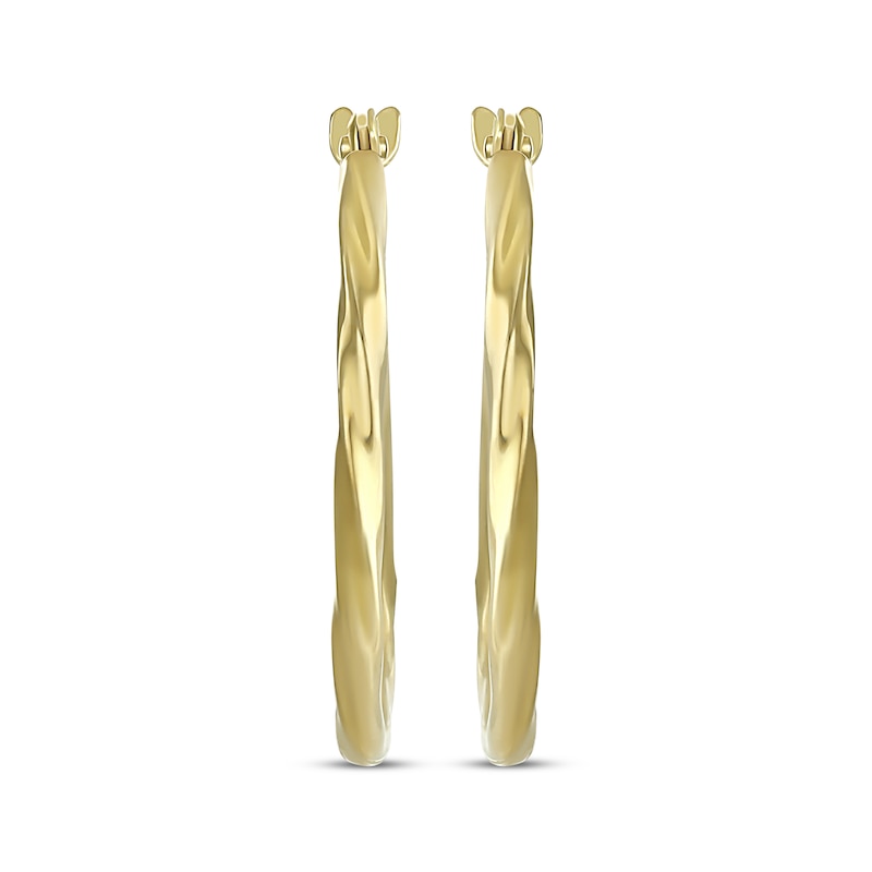 Polished Twist Hoop Earrings 14K Yellow Gold 18mm