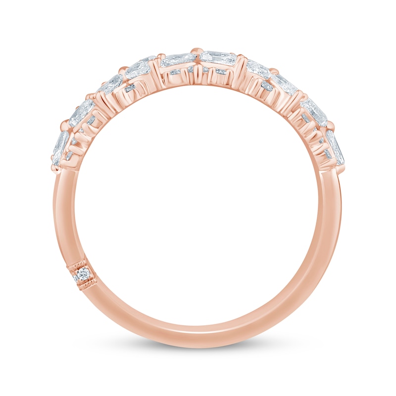 Main Image 3 of Monique Lhuillier Bliss Pear-Shaped, Marquise & Round-Cut Diamond Anniversary Ring 1 ct tw 18K Rose Gold