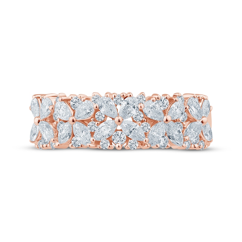 Main Image 4 of Monique Lhuillier Bliss Pear-Shaped, Marquise & Round-Cut Diamond Anniversary Ring 1 ct tw 18K Rose Gold