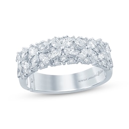 Monique Lhuillier Bliss Pear-Shaped, Marquise & Round-Cut Diamond Anniversary Ring 1 ct tw 18K White Gold