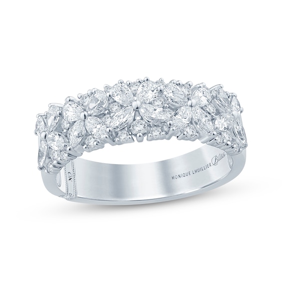 Monique Lhuillier Bliss Pear-Shaped, Marquise & Round-Cut Diamond Anniversary Ring 1 ct tw 18K White Gold