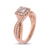 Thumbnail Image 2 of THE LEO First Light Diamond Princess-Cut Halo Engagement Ring 3/4 ct tw 14K Rose Gold