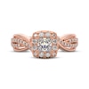 Thumbnail Image 3 of THE LEO First Light Diamond Princess-Cut Halo Engagement Ring 3/4 ct tw 14K Rose Gold