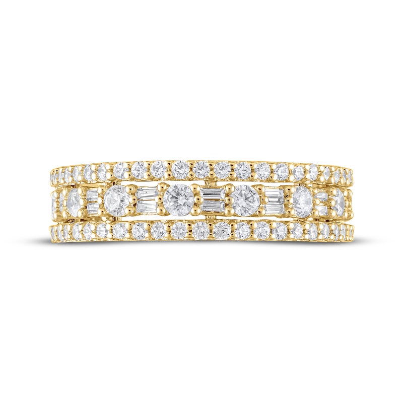 Main Image 3 of Baguette & Round-Cut Diamond Anniversary Band 1 ct tw 14K Yellow Gold