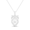 Thumbnail Image 1 of Unstoppable Love Diamond Owl Necklace 1/10 ct tw 10K White Gold 19&quot;