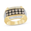 Thumbnail Image 1 of Men's Brown & White Diamond Ring 1-1/2 ct tw 10K Yellow Gold