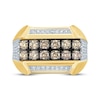 Thumbnail Image 3 of Men's Brown & White Diamond Ring 1-1/2 ct tw 10K Yellow Gold