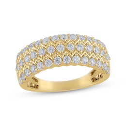 Diamond Three-Row Anniversary Band 1 ct tw 14K Yellow Gold