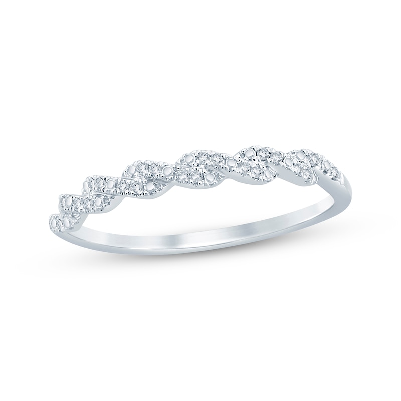 Main Image 1 of Diamond Twist Anniversary Band 1/20 ct tw 14K White Gold