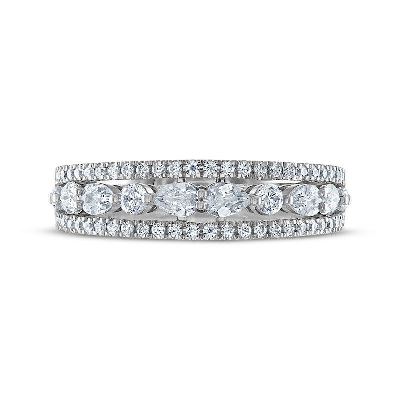 Main Image 3 of Pear-Shaped & Round-Cut Diamond Anniversary Band 3/4 ct tw  14K White Gold