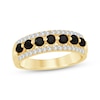 Thumbnail Image 1 of Black & White Diamond Anniversary Band 7/8 ct tw 14K Yellow Gold