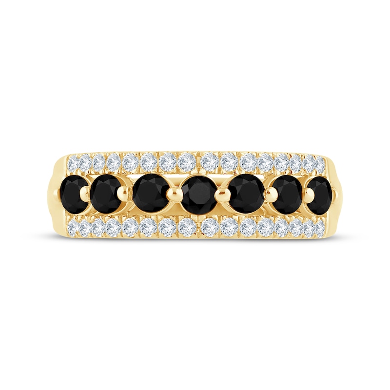 Main Image 3 of Black & White Diamond Anniversary Band 7/8 ct tw 14K Yellow Gold