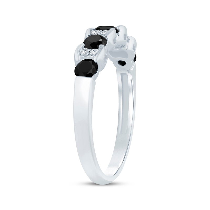 Main Image 2 of Black & White Diamond Anniversary Band 7/8 ct tw 14K White Gold