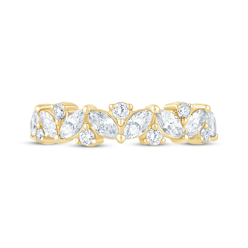 Main Image 4 of Monique Lhuillier Bliss Marquise & Round-Cut Lab-Grown Diamond Anniversary Ring 1 ct tw 18K Yellow Gold