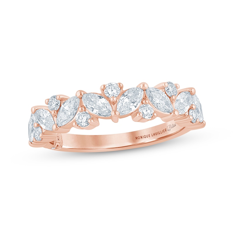 Main Image 1 of Monique Lhuillier Bliss Marquise & Round-Cut Lab-Grown Diamond Anniversary Ring 1 ct tw 18K Rose Gold