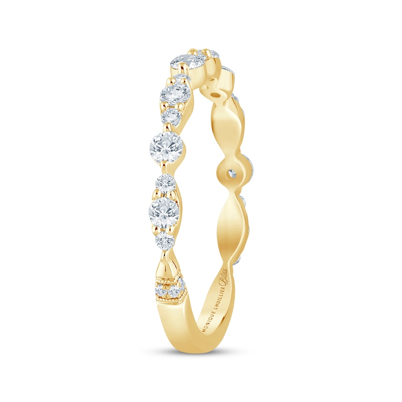 Main Image 2 of Monique Lhuillier Bliss Lab-Grown Diamond Wedding Band 1/2 ct tw 18K Yellow Gold