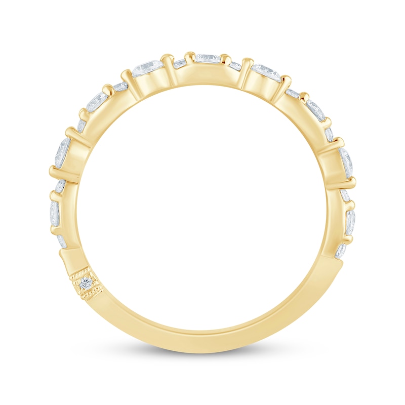 Main Image 3 of Monique Lhuillier Bliss Lab-Grown Diamond Wedding Band 1/2 ct tw 18K Yellow Gold