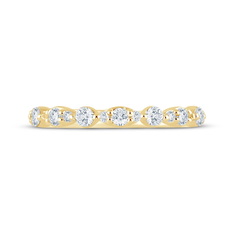 Main Image 4 of Monique Lhuillier Bliss Lab-Grown Diamond Wedding Band 1/2 ct tw 18K Yellow Gold