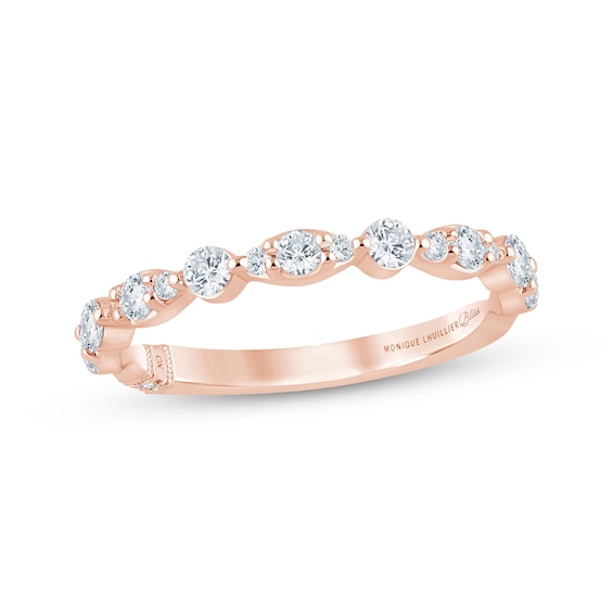 Monique Lhuillier Bliss Lab-Created Diamond Anniversary Ring 1/2 ct tw 18K Rose Gold