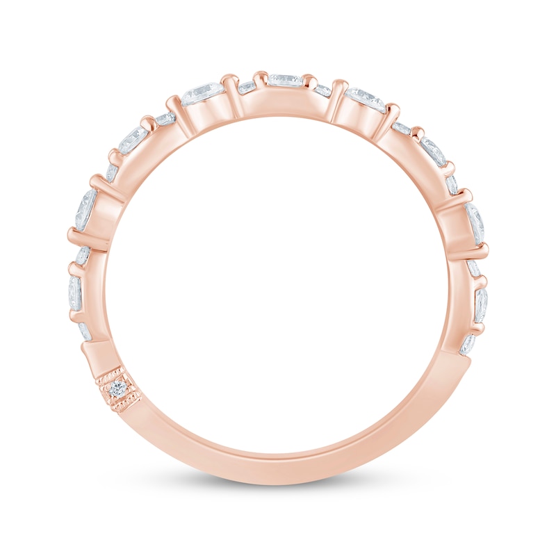 Main Image 3 of Monique Lhuillier Bliss Lab-Grown Diamond Anniversary Ring 1/2 ct tw 18K Rose Gold