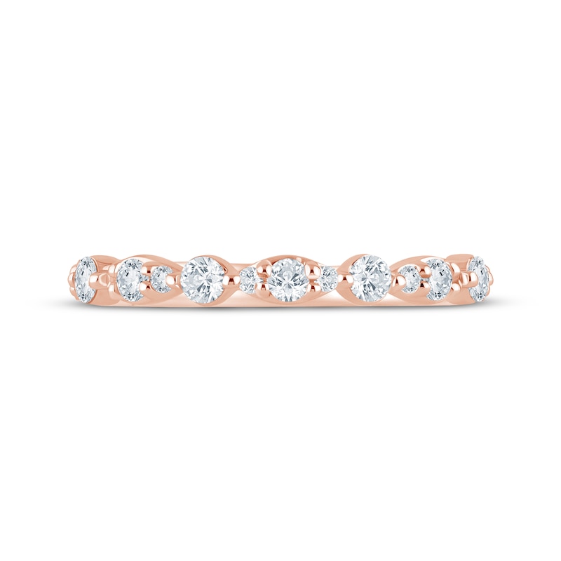 Main Image 4 of Monique Lhuillier Bliss Lab-Grown Diamond Anniversary Ring 1/2 ct tw 18K Rose Gold