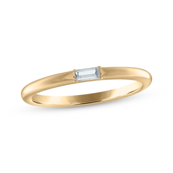 Diamond Baguette-Cut Anniversary Ring 1/15 ct tw 14K Yellow Gold