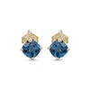 Thumbnail Image 2 of Cushion-Cut London Blue Topaz & Diamond Accent Butterfly Stud Earrings 10K Yellow Gold