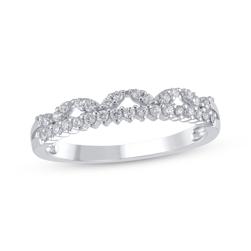 Main Image 1 of Diamond Two-Row Anniversary Ring 1/4 ct tw 10K White Gold