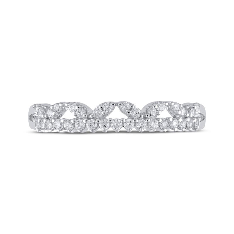 Main Image 3 of Diamond Two-Row Anniversary Ring 1/4 ct tw 10K White Gold