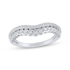 Thumbnail Image 1 of Diamond Scalloped Two-Row Anniversary Ring 1/2 ct tw 14K White Gold