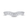 Thumbnail Image 3 of Diamond Scalloped Two-Row Anniversary Ring 1/2 ct tw 14K White Gold